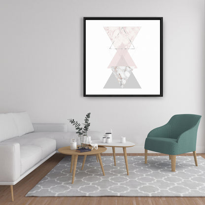 Toile d'art géométrique | Décoration encadrée minimaliste pour chambre à coucher