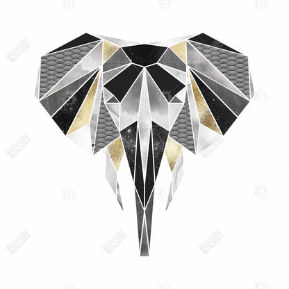 Geometric Elephant Gray Canvas | Home Decor Wall Art