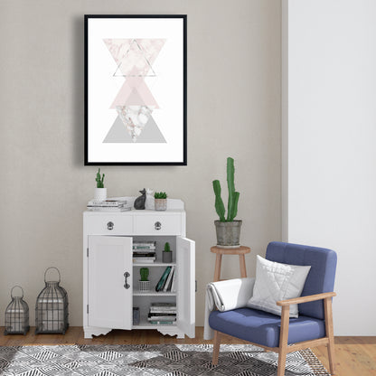 Toile d'art géométrique | Décoration encadrée minimaliste pour chambre à coucher