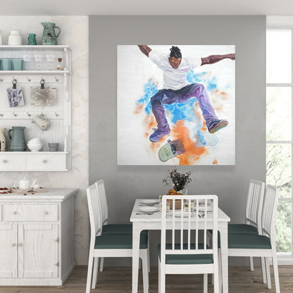 Toile de chambre à coucher « American Blue Skater » | Décoration d'intérieur