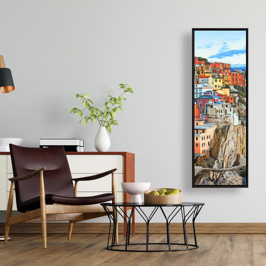 View of Manarola Italy | Exotic Framed Canvas Home Decor