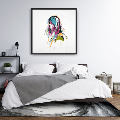Retro Graffiti Street Art Woman Canvas | Bedroom Wall Decor