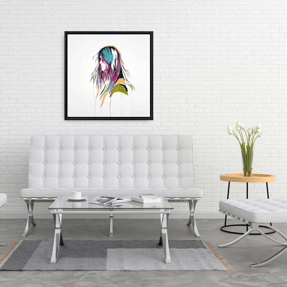 Retro Graffiti Street Art Woman Canvas | Bedroom Wall Decor