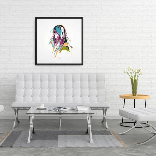 Retro Graffiti Street Art Woman Canvas | Bedroom Wall Decor