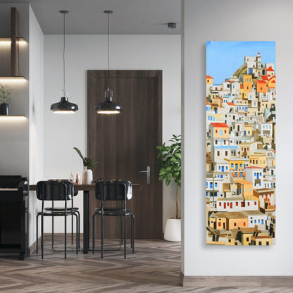 Small Houses in Greece Canvas | Blue Cities Home Decor