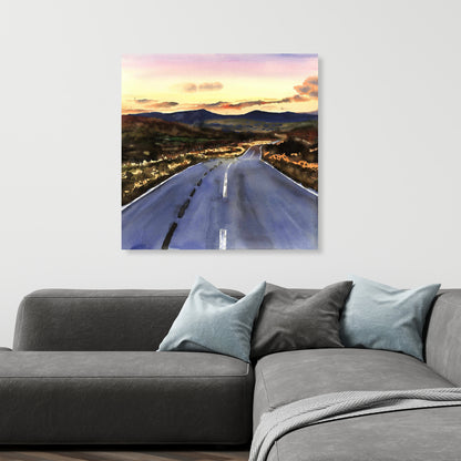 On the Road to Scotland Blue Canvas | Livingroom Home Decor