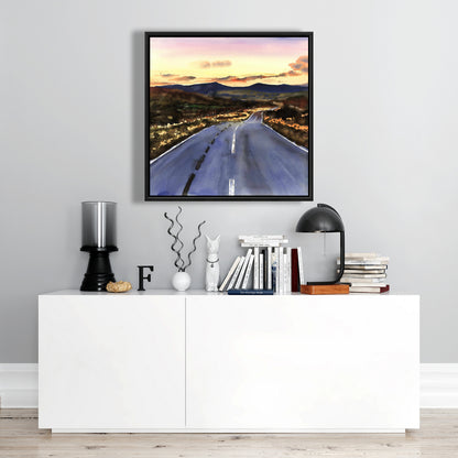 Blue Contemporary Canvas - On the Road to Scotland | Home Decor