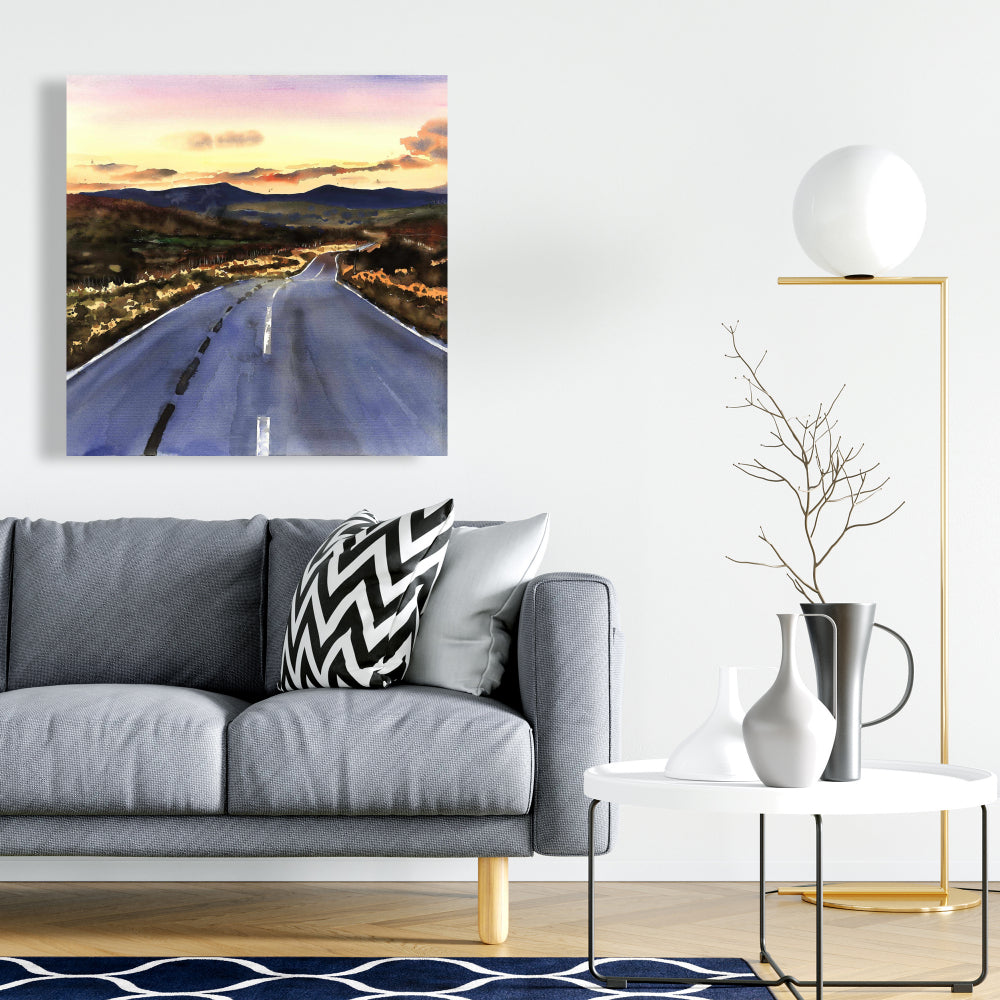 On the Road to Scotland Blue Canvas | Livingroom Home Decor