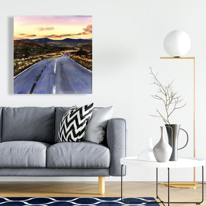 On the Road to Scotland Blue Canvas | Livingroom Home Decor