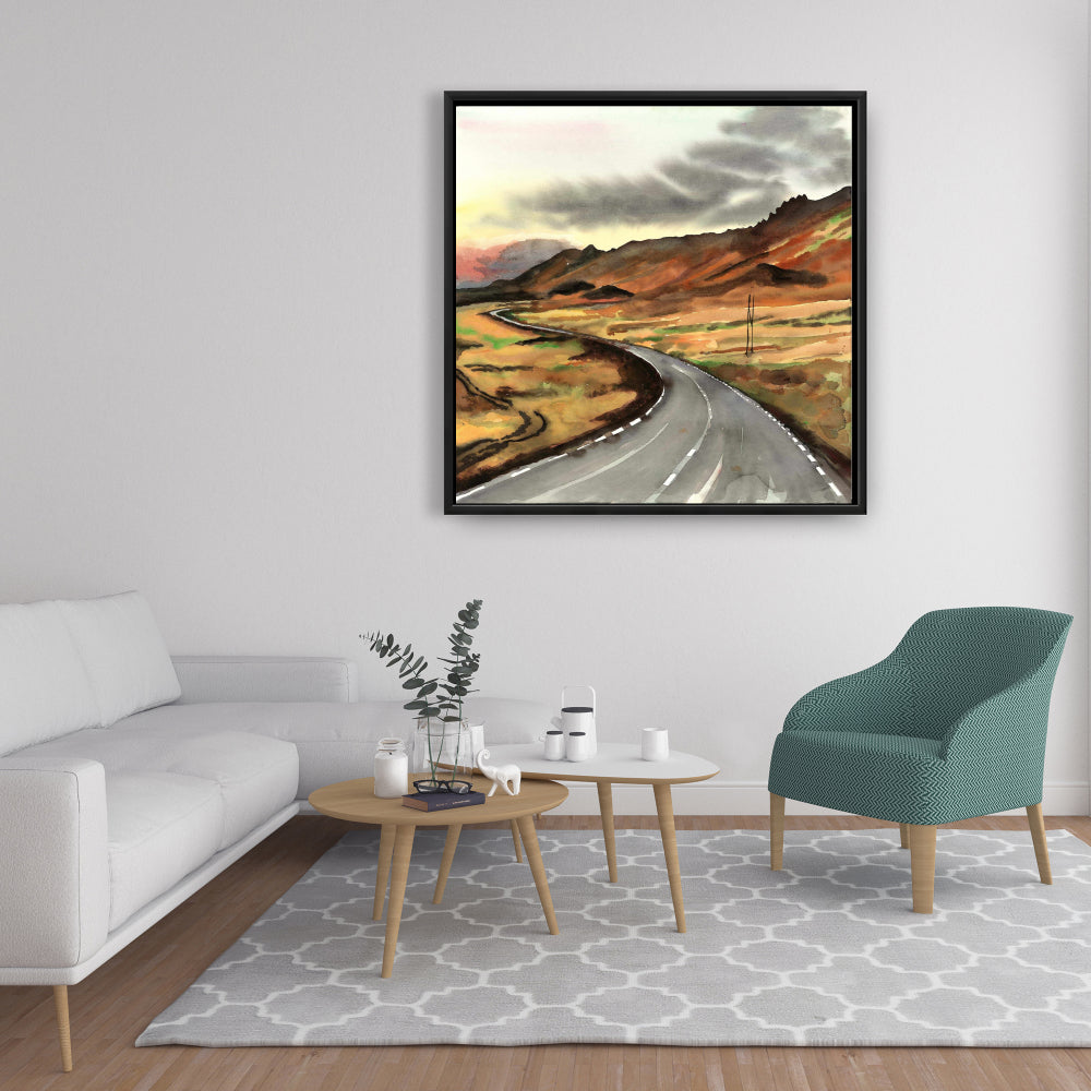 Sur la route en Islande | Décoration sur toile de paysage de montagne