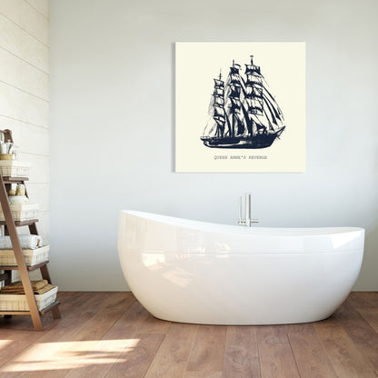 Old Boat Marine Canvas | Blue Living Room Wall Art Decor
