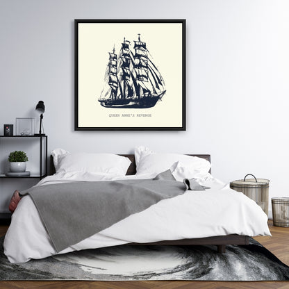Toile côtière représentant un vieux bateau – Décoration murale nautique pour la maison