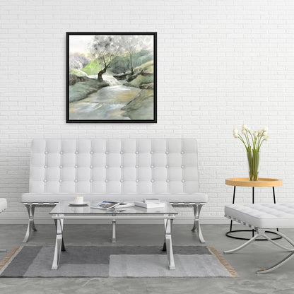 Oasis of Relaxation Green Landscapes Framed Canvas Decor