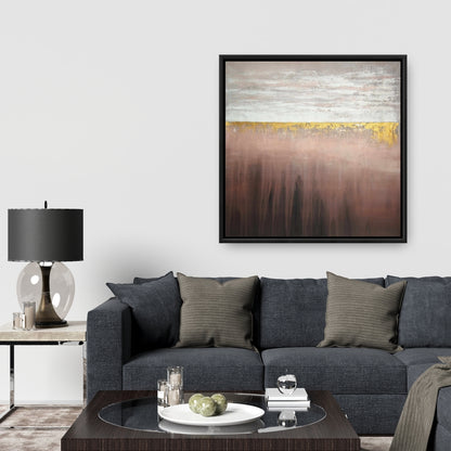 Toile encadrée « Formes de chambre à coucher » rose doré et blanc | Décoration d'intérieur