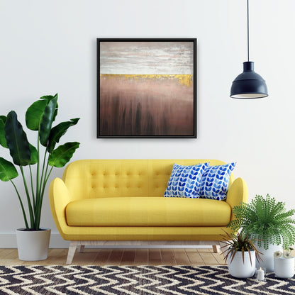 Toile encadrée « Formes de chambre à coucher » rose doré et blanc | Décoration d'intérieur