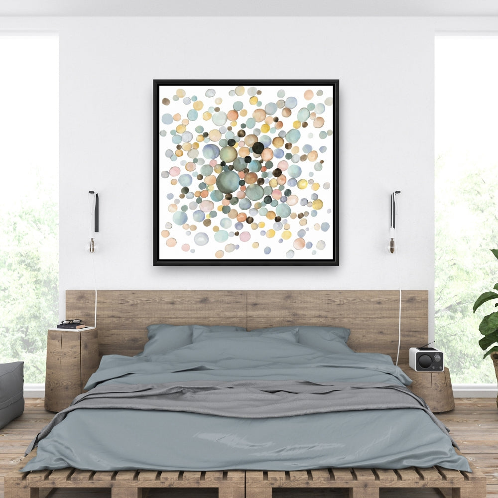 Toile minimaliste « Petites bulles » | Décoration de salle de bain en forme