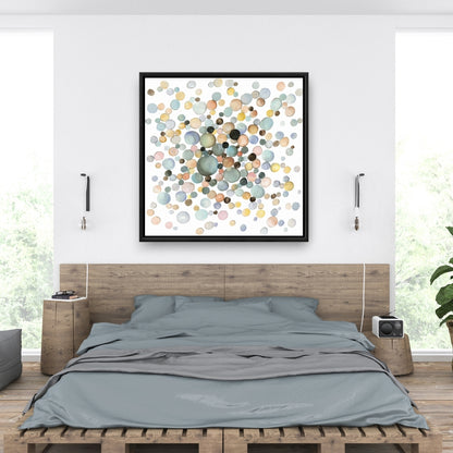 Toile minimaliste « Petites bulles » | Décoration de salle de bain en forme