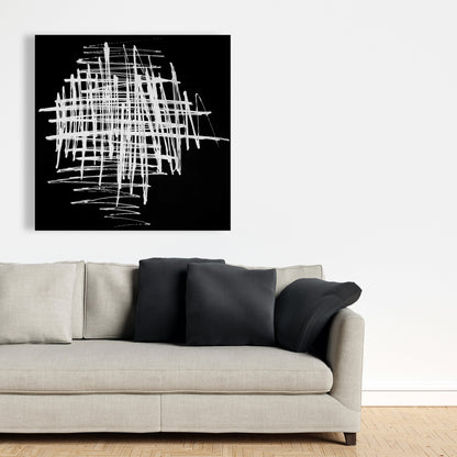 Minimalist White Abstract Canvas - Contrast | Home Decor Art