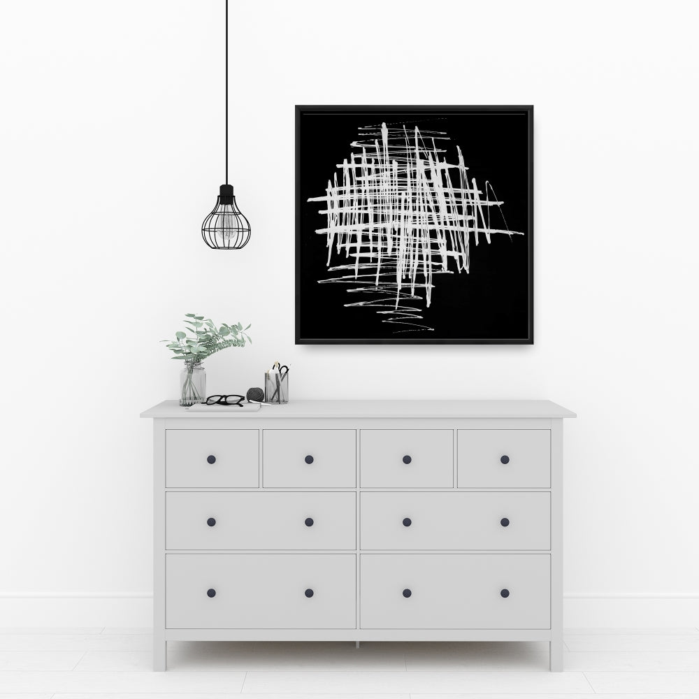 Toile de cuisine abstraite minimaliste contrastée | Décoration d'intérieur