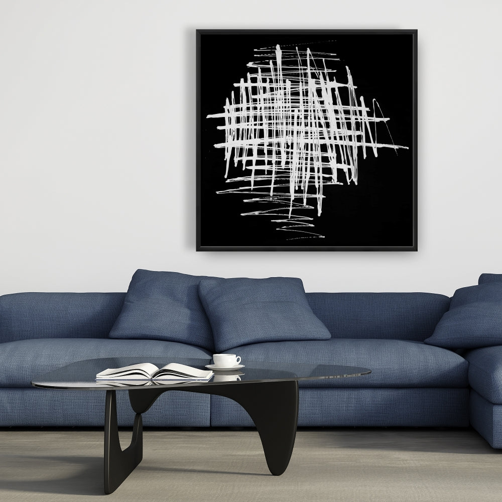 Toile de cuisine abstraite minimaliste contrastée | Décoration d'intérieur