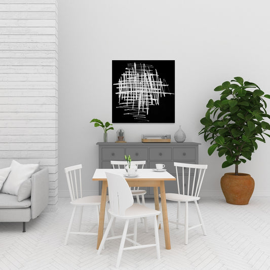Minimalist White Abstract Canvas - Contrast | Home Decor Art