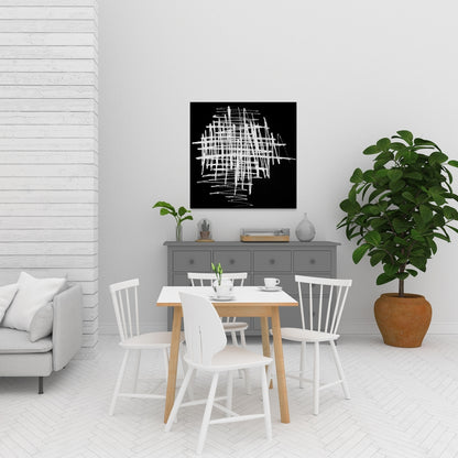 Minimalist White Abstract Canvas - Contrast | Home Decor Art