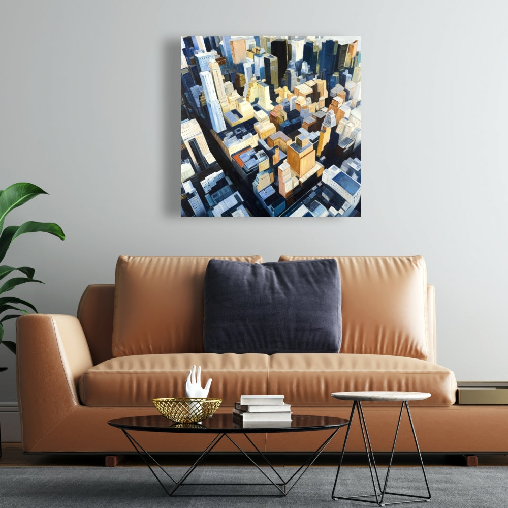 Manhattan Empire State View Blue Canvas | Contemporary Decor