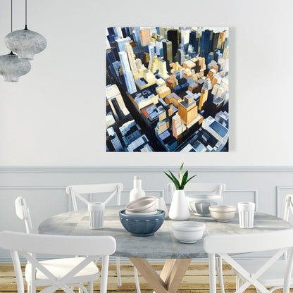 Manhattan Empire State View Blue Canvas | Contemporary Decor