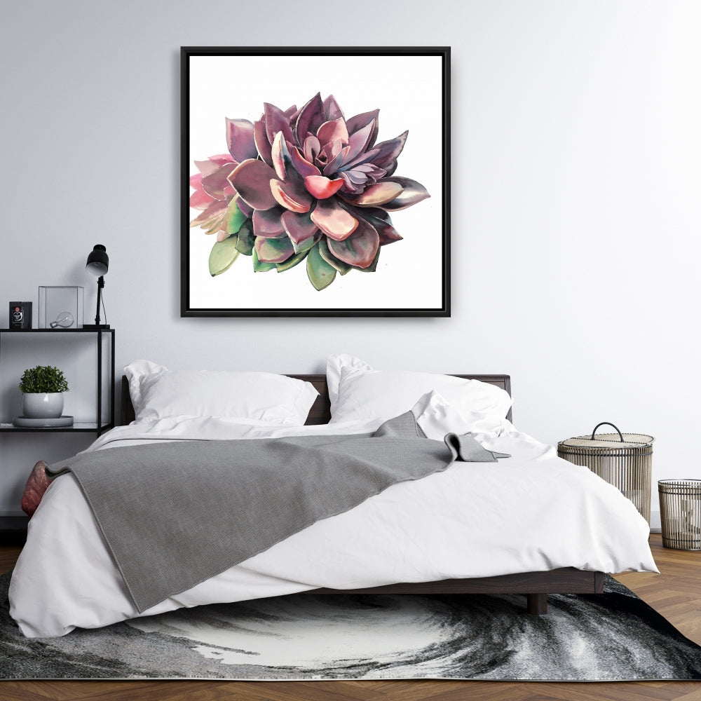 Toile encadrée succulente | Décoration botanique exotique pour la maison