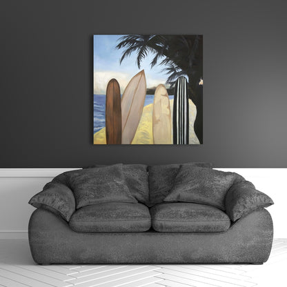 Surfboards Canvas | American Coastal Bedroom Wall Art Decor