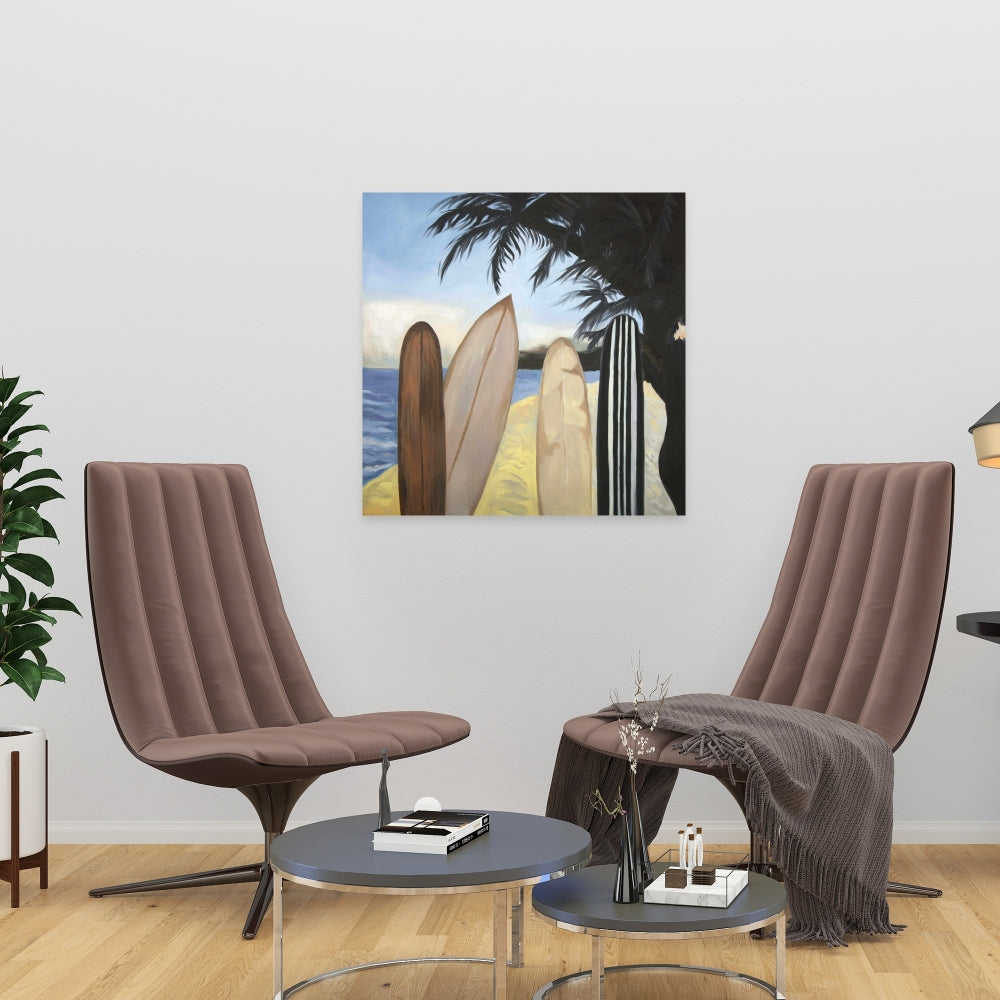 Surfboards Canvas | American Coastal Bedroom Wall Art Decor
