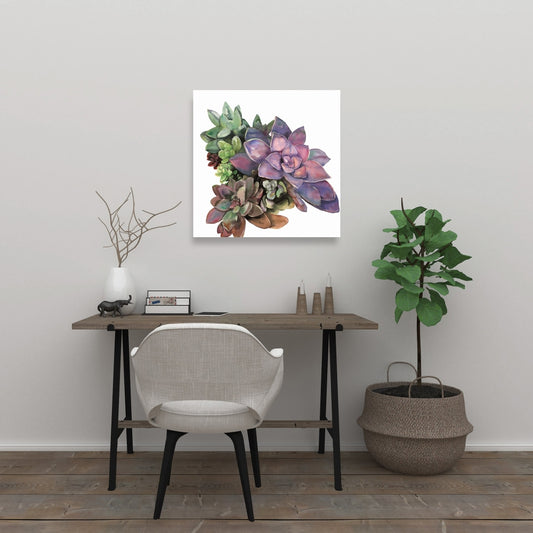 Succulent Plant Botanical Canvas | Modern Bedroom Wall Art