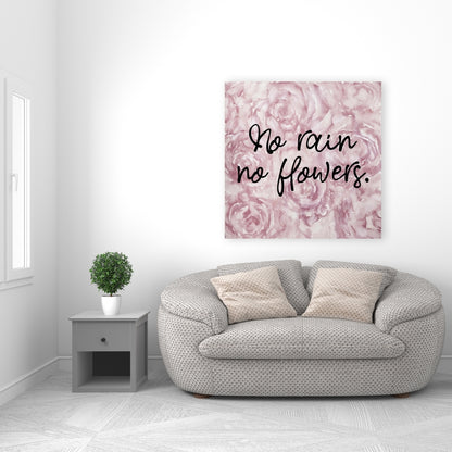 No Rain No Flowers Canvas | Romantic Floral Bedroom Decor