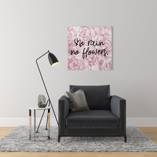 No Rain No Flowers Canvas | Romantic Floral Bedroom Decor