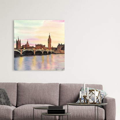 Sunset on the Big Ben | Blue Cities Canvas | Home Decor