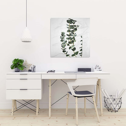 Eucalyptus Stems Green Minimalist Canvas - Bedroom Wall Decor