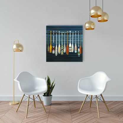 Blue Marine Paddles Canvas - Home Decor Sports & Games Art