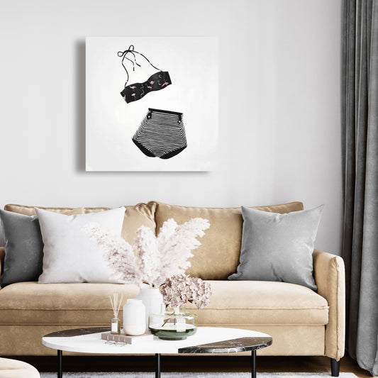 Vintage Women's Swimsuit Canvas - Bedroom Home Decor Art
