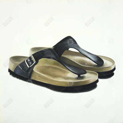 Shoes Bedroom Black Canvas - Sandals Home Decor Wall Art