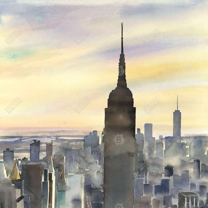 Sunset Over New York City Canvas | Home Decor Wall Art