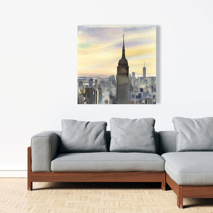 Sunset Over New York City Canvas | Home Decor Wall Art