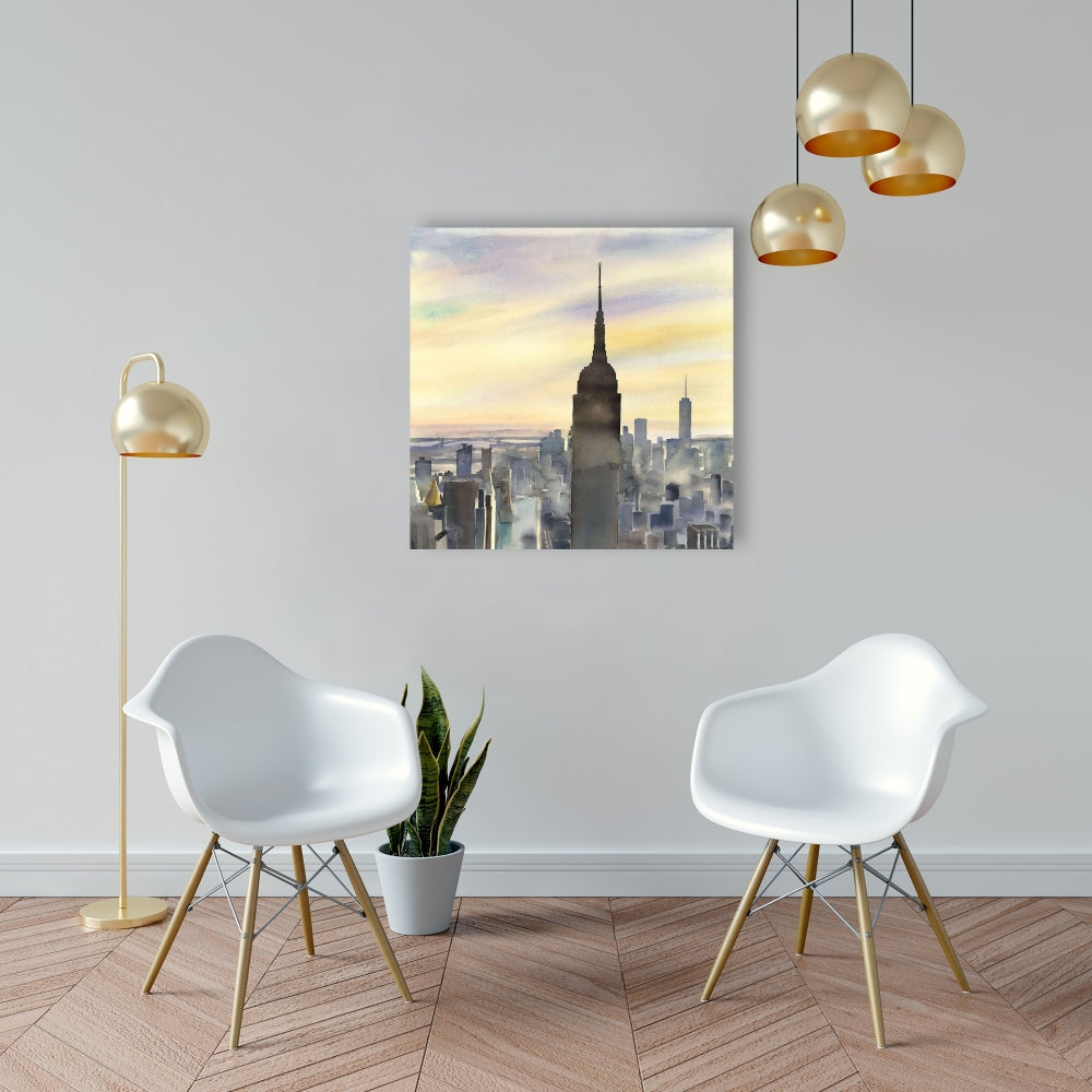 Sunset Over New York City Canvas | Home Decor Wall Art