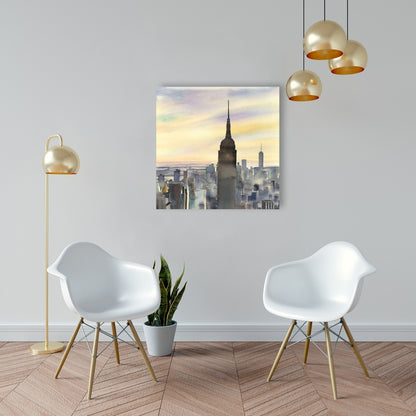 Sunset Over New York City Canvas | Home Decor Wall Art