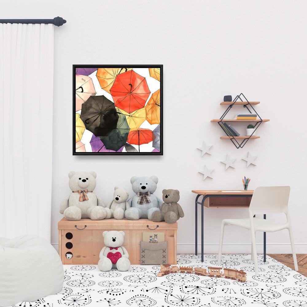 Toile « Parapluies suspendus » | Décoration d'intérieur encadrée, formes