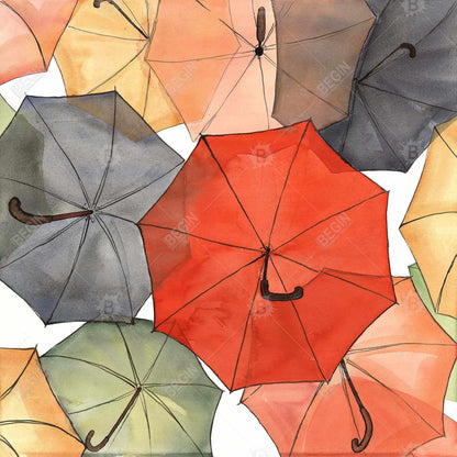 Red Canvas Art - The Umbrellas of Petit Champlain, Home Decor