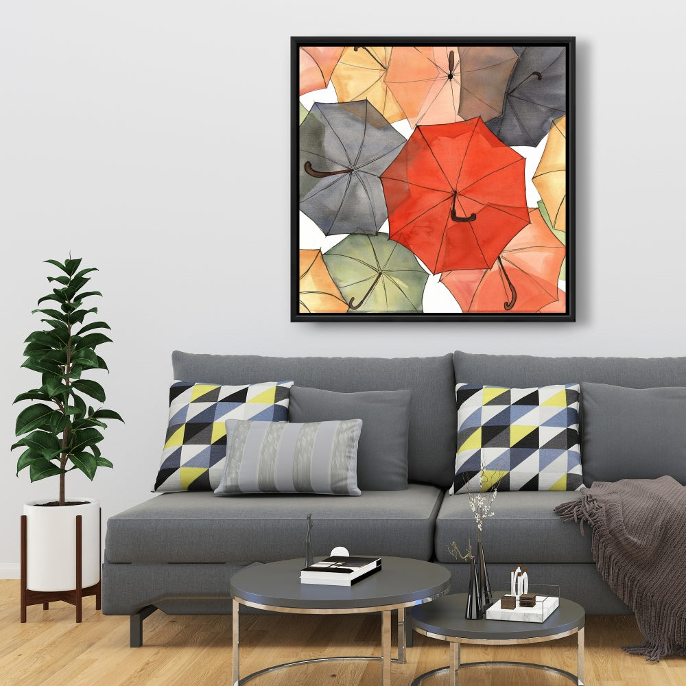 Toile encadrée « Les Parapluies du Petit Champlain » | Décoration intérieure