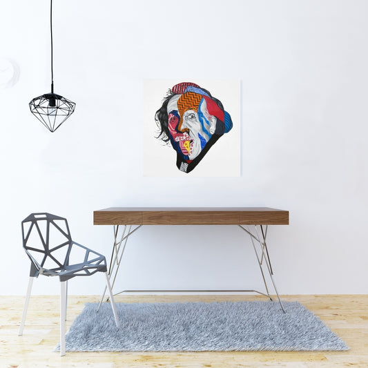 Abstract Albert Einstein Canvas | Living Room Home Decor