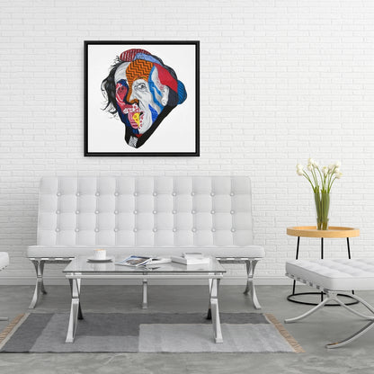 Abstract Albert Einstein Canvas | Framed Living Room Decor