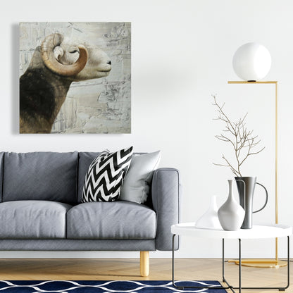Toile Bélier blanc avec animaux de la ferme | Décoration de chambre