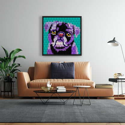 Toile géométrique Carlin | Décoration de chambre encadrée violette